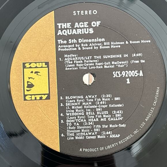 The 5th Dimension The Age of Aquarius Vinyl LP 1969 Gatefold Soul City SCS-92005 - Picture 5 of 9